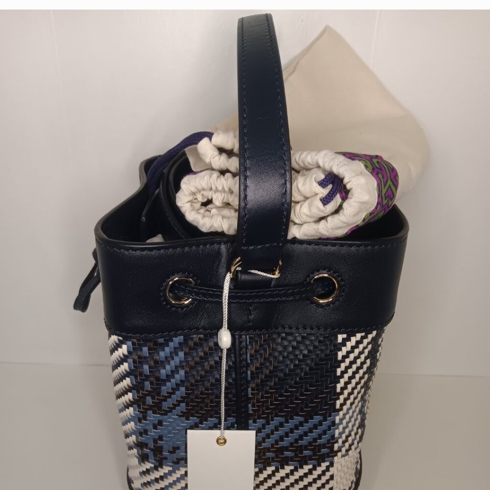 NWT RARE TORY BURCH ROBINSON PLAID BUCKET BAG - Picture 10 of 12